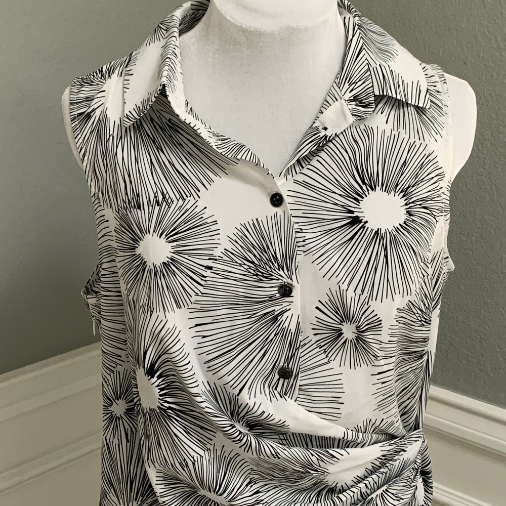 Cabi Faux Wrap-Style Sleeveless Blouse